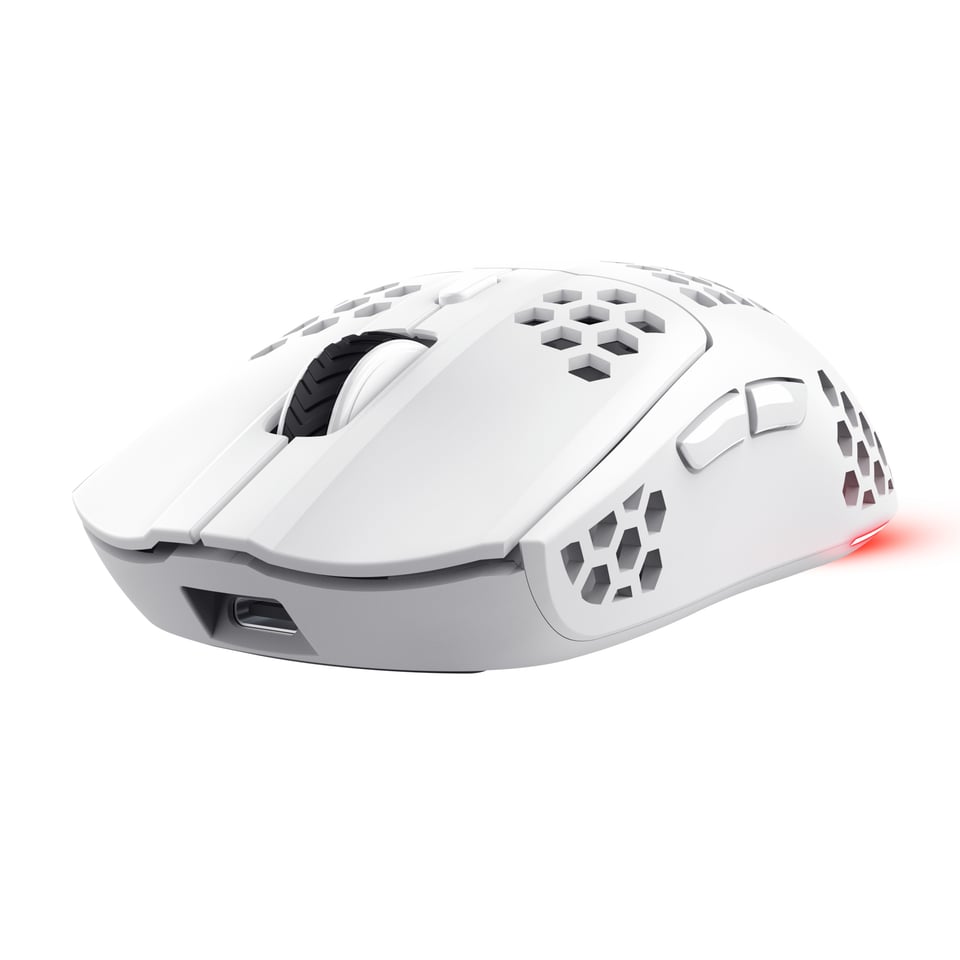 Trust GXT 929W Helox Gaming Muis - Draadloze gamingmuis – 6 programmeerbare knoppen – 4800 DPI – Wit