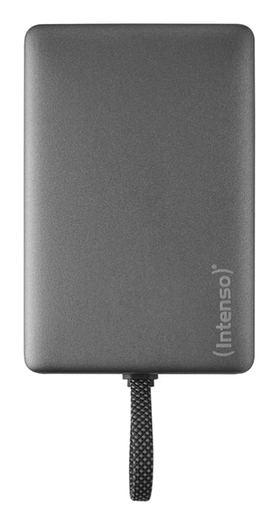 Intenso Powerbank MC10000 met geïntegreerde USB-C kabel en magnetische achterkant, 10.000 mAh, 20 Watt