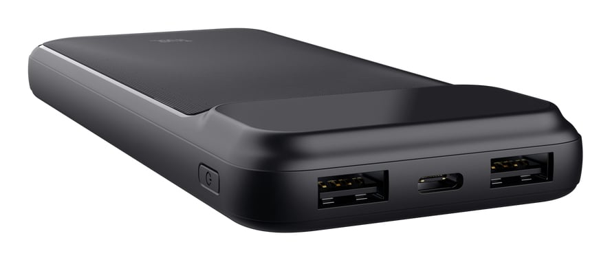 Trust Avala Powerbank 10.000 mAh - Powerbank – USB-C opladen – Afneembare USB-C kabel - 10.000 mAh – Zwart