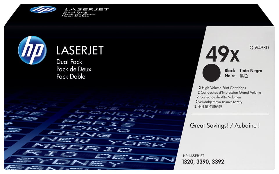 HP 49X tonercartridge 2 stuk(s) Origineel Zwart