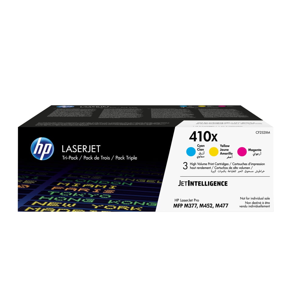 HP 410X originele high-capacity cyaan/magenta/gele LaserJet tonercartridges, 3-pack