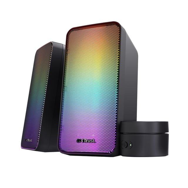Trust GXT 611 Wezz Speakerset - RGB speakerset – 2.0 kanaal – USB-gevoed – Zwart