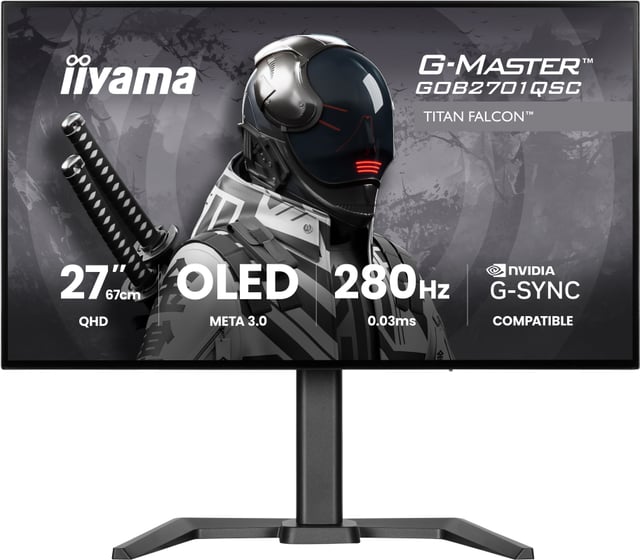 iiyama G-MASTER GOB2701QSC-B1 computer monitor 68,6 cm (27") 2560 x 1440 Pixels 2K Ultra HD OLED Zwart