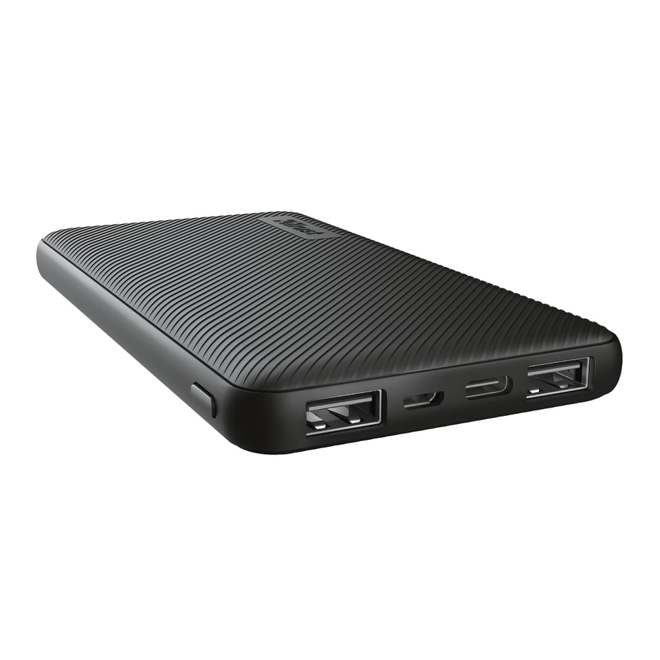 Trust Primo Ultra‑thin 10.000 mAh Powerbank – Powerbank – 10.000 mAh – Zwart