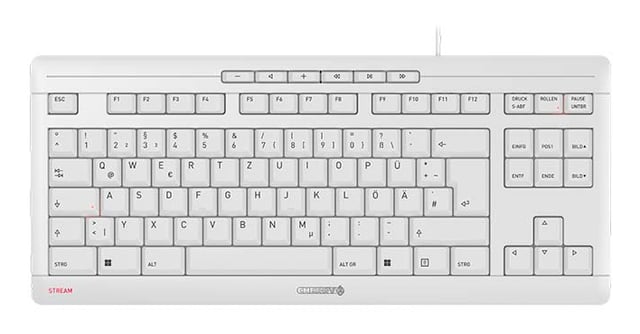 CHERRY STREAM KEYBOARD TKL toetsenbord Universeel USB QWERTZ Duits Wit