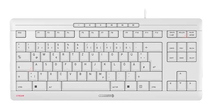 CHERRY STREAM KEYBOARD TKL toetsenbord Universeel USB QWERTZ Duits Wit