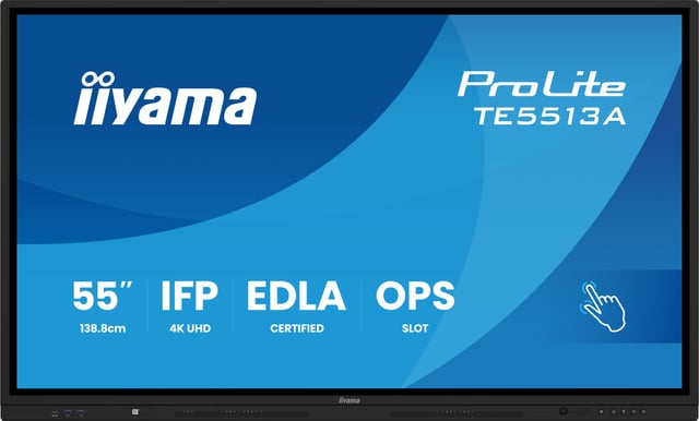 iiyama TE5513A-B3AG beeldkrant Interactief flatscreen 138,7 cm (54.6") LCD Wifi 500 cd/m² 4K Ultra HD Zwart Touchscreen Type processor Android 24/7