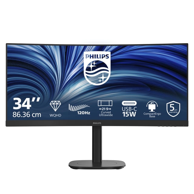 Philips 34B2N3500C/00 computer monitor 86,4 cm (34") 3440 x 1440 Pixels Wide Quad HD LCD Zwart