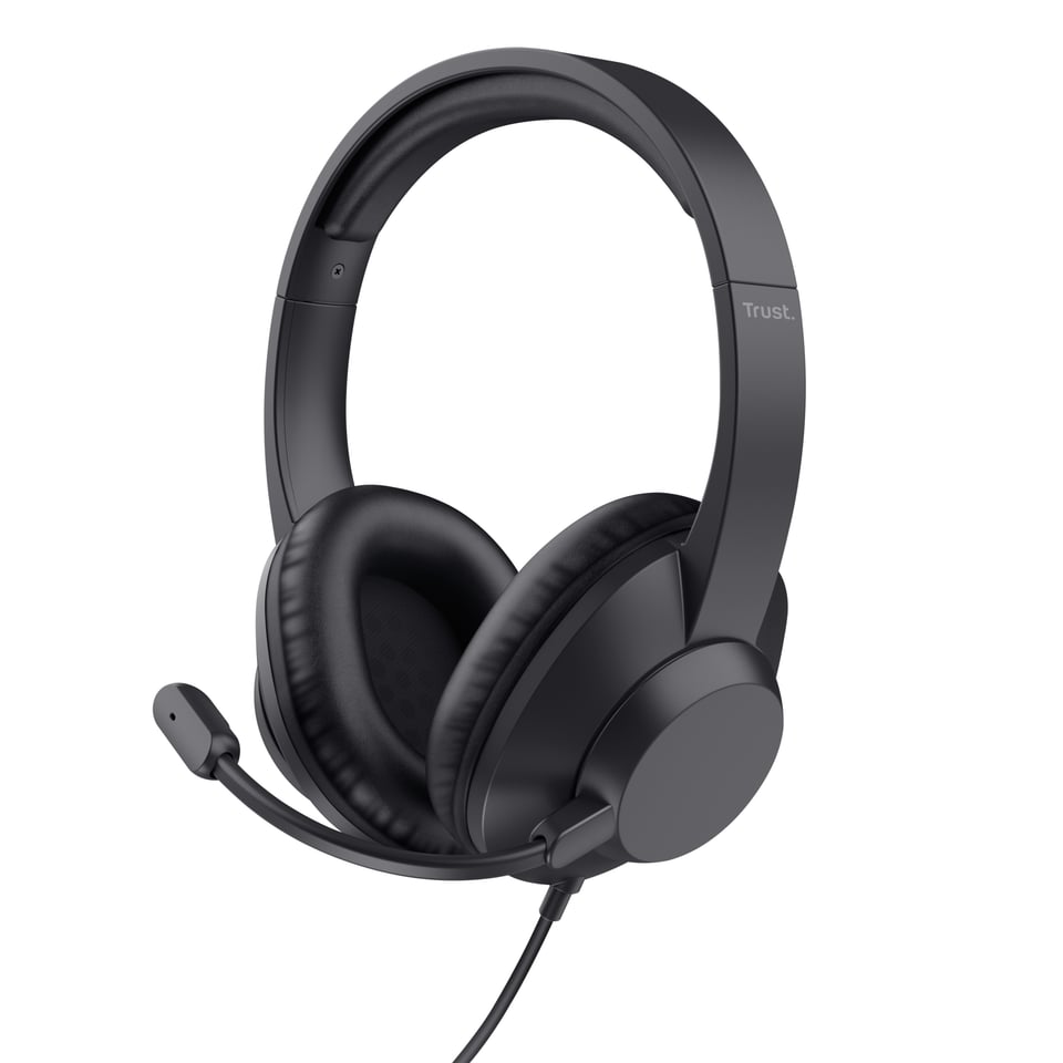Trust Ayda Max Headset - Over-ear headset – Opklapbare microfoon – 3,5 mm aansluiting – Zwart