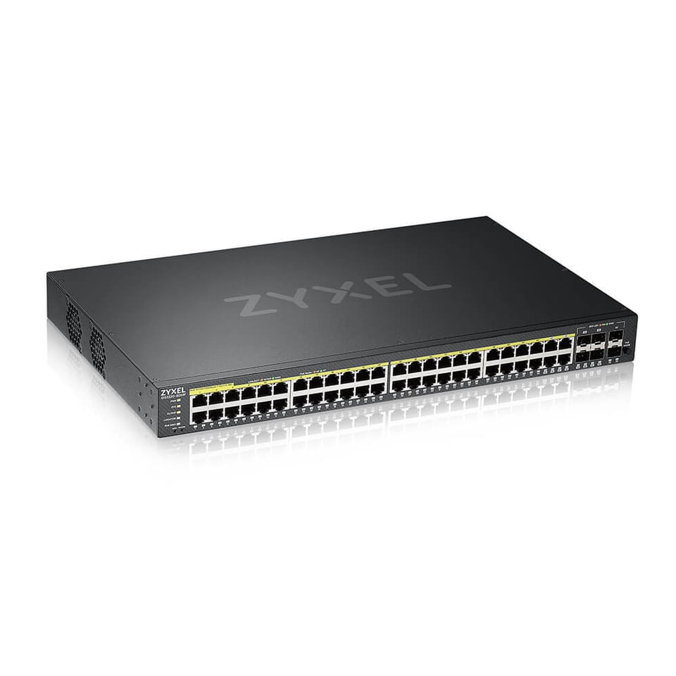 Zyxel GS2220-50HP-EU0101F netwerk-switch Managed L2 Gigabit Ethernet (10/100/1000) Power over Ethernet (PoE) Zwart