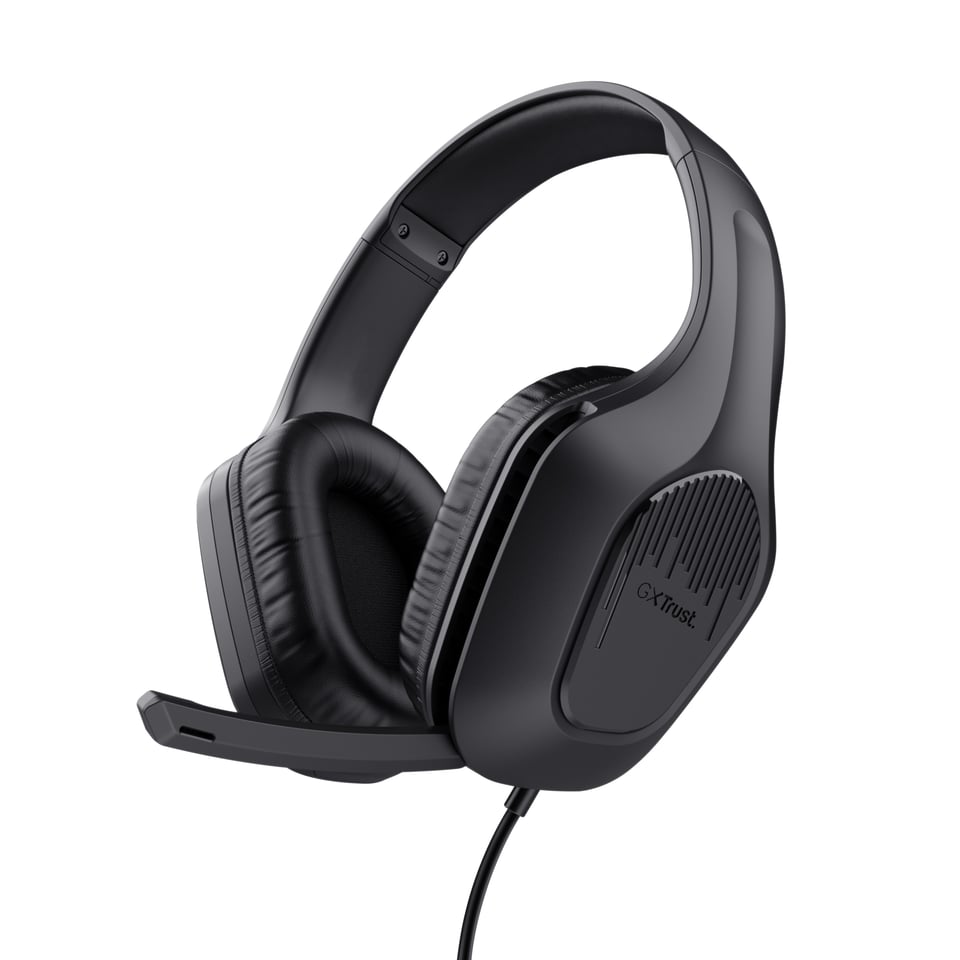 Trust GXT 415 Zirox Lichtgewicht gaming‑headset – gaming headset – bedrade headset – inklapbare microfoon – Zwart
