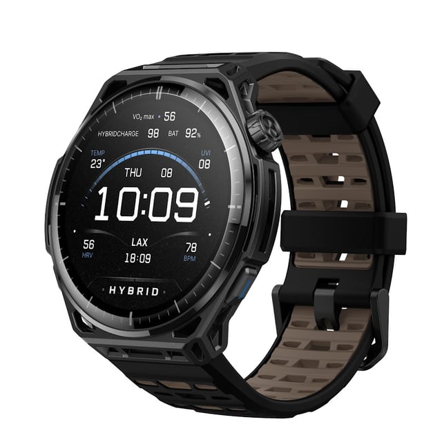 Amazfit Balance 3 3,81 cm (1.5") AMOLED 51 mm Digitaal 480 x 480 Pixels Touchscreen Titanium, Zwart Wifi GPS