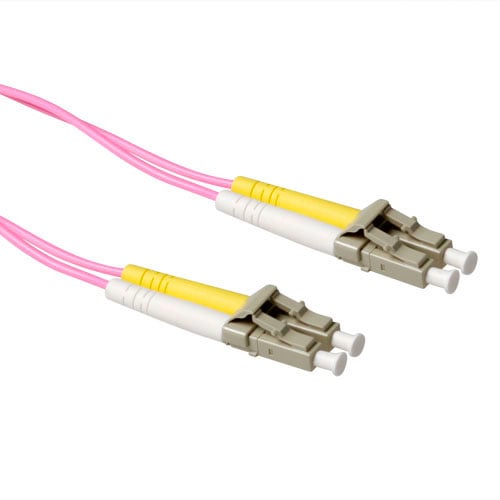 ACT 3 meter LSZH Multimode 50/125 OM4 glasvezel patchkabel duplex met LC connectoren