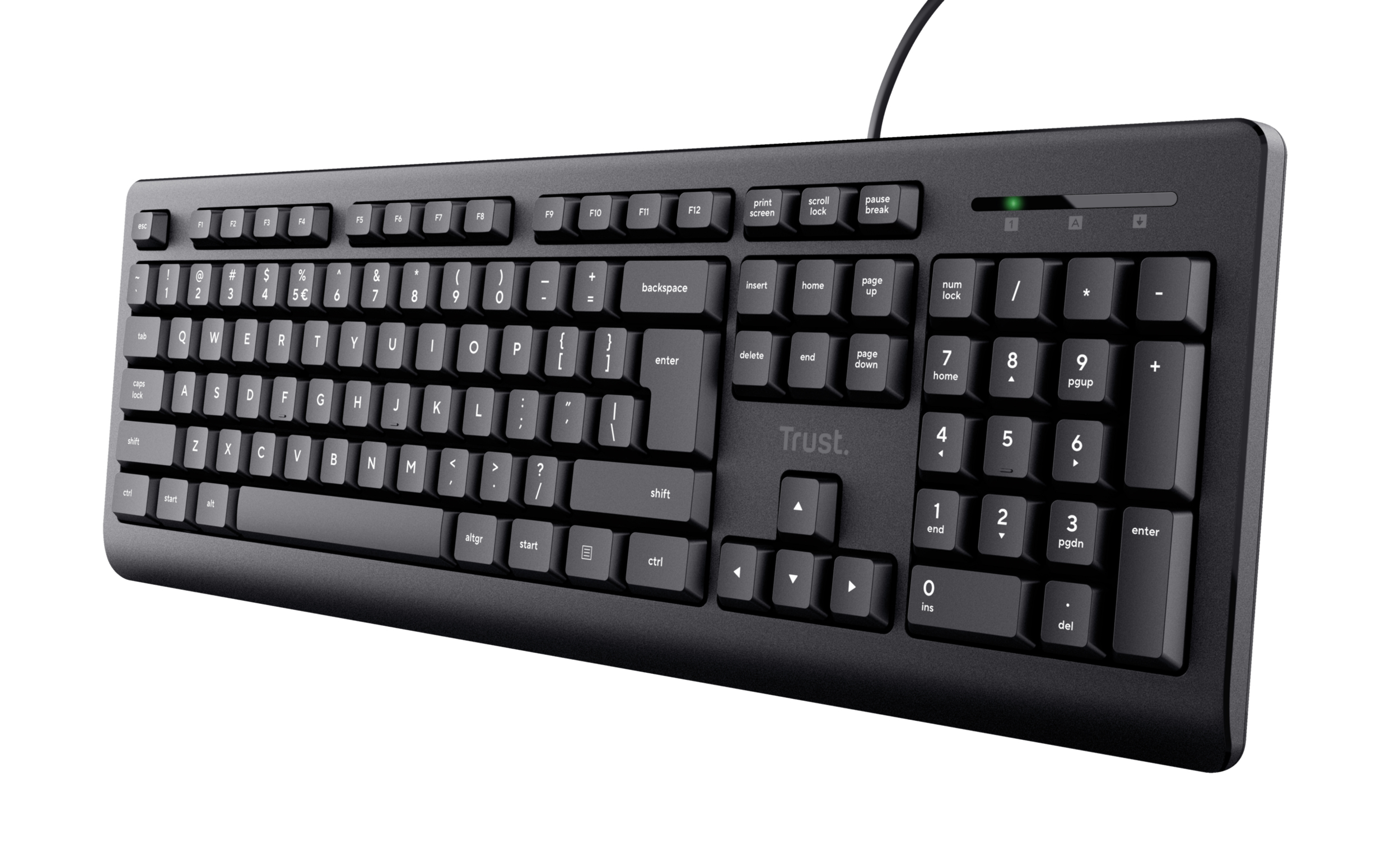 Trust TK-150 Toetsenbord - Bedraad toetsenbord – QWERTY US-indeling – Full-size toetsenbord – Business Model - Zwart