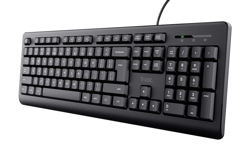 Trust TK-150 Toetsenbord - Bedraad toetsenbord – QWERTY US-indeling – Full-size toetsenbord – Business Model - Zwart