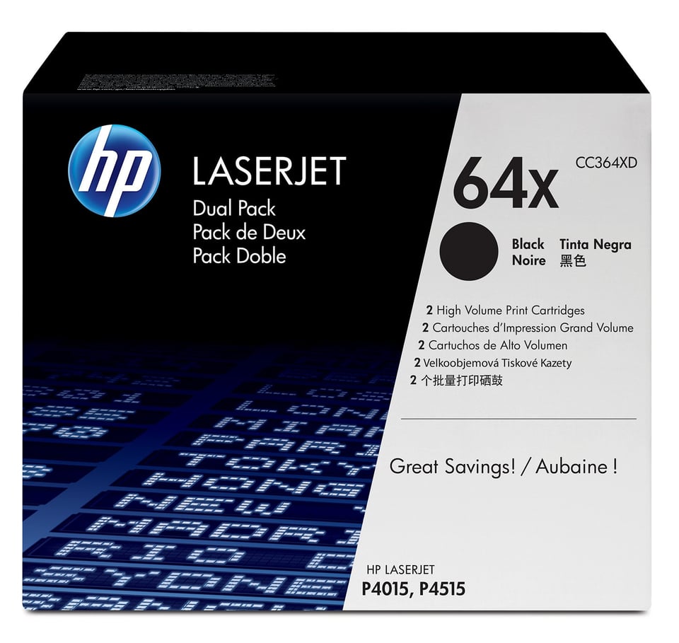 HP 64X originele high-capacity zwarte LaserJet tonercartridge, 2-pack