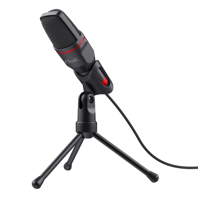 Trust GXT212 Mico USB‑microfoon – microfoon – USB microfoon – Tripod statief – Zwart–Rood