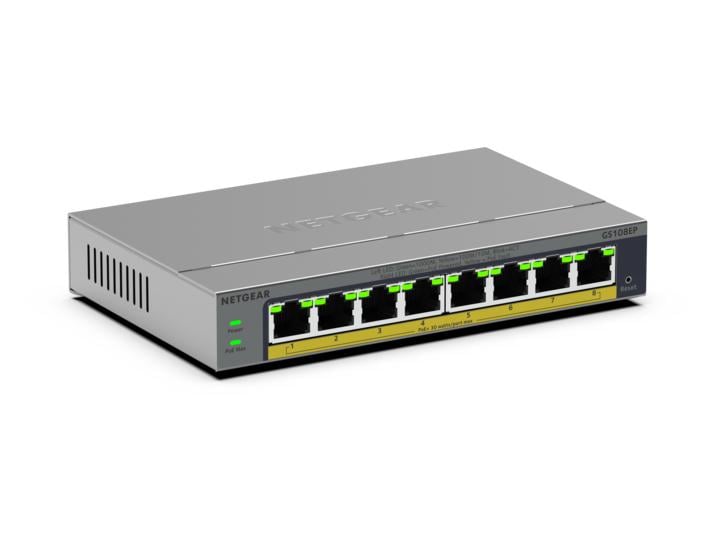 NETGEAR GS108EP Managed L2/L3 Gigabit Ethernet (10/100/1000) Power over Ethernet (PoE) 1U Grijs