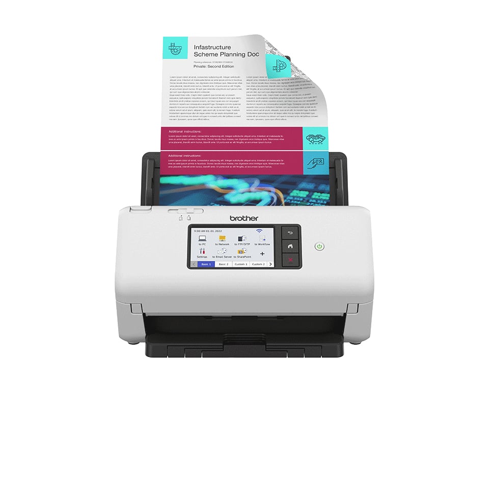 Brother ADS-4700W scanner Scanner met ADF + invoer voor losse vellen 600 x 600 DPI A4 Zwart, Wit