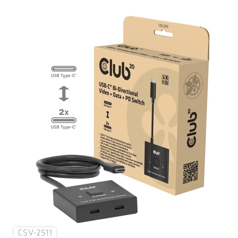 CLUB3D USB-C® Bi-Directional Video +