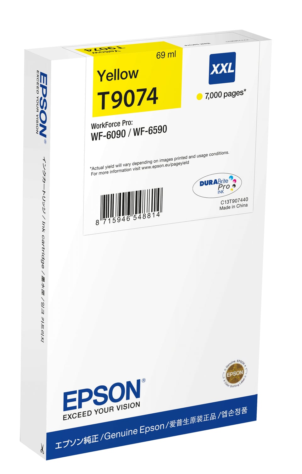 Epson C13T90744N inktcartridge 1 stuk(s) Origineel Hoog (XL) rendement Geel