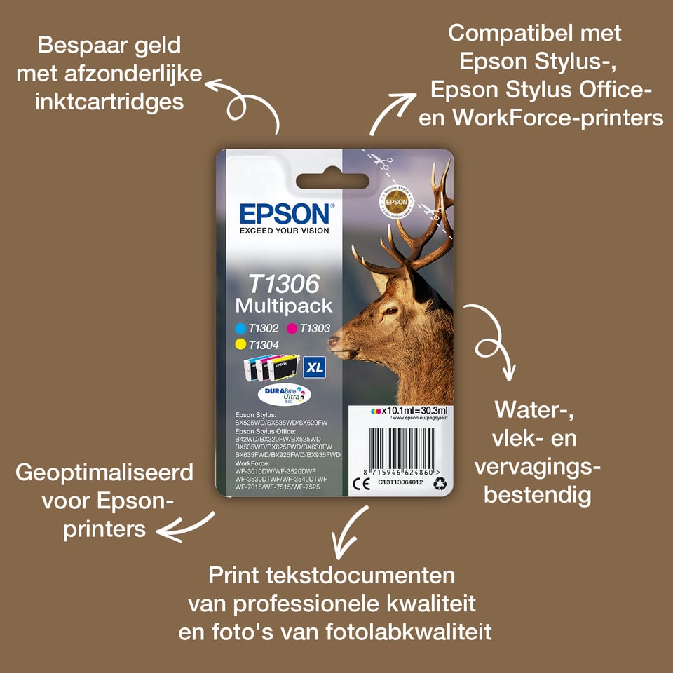 Epson Stag T1302 Hert DURABrite Ultra afzonderlijke cyaan inkt