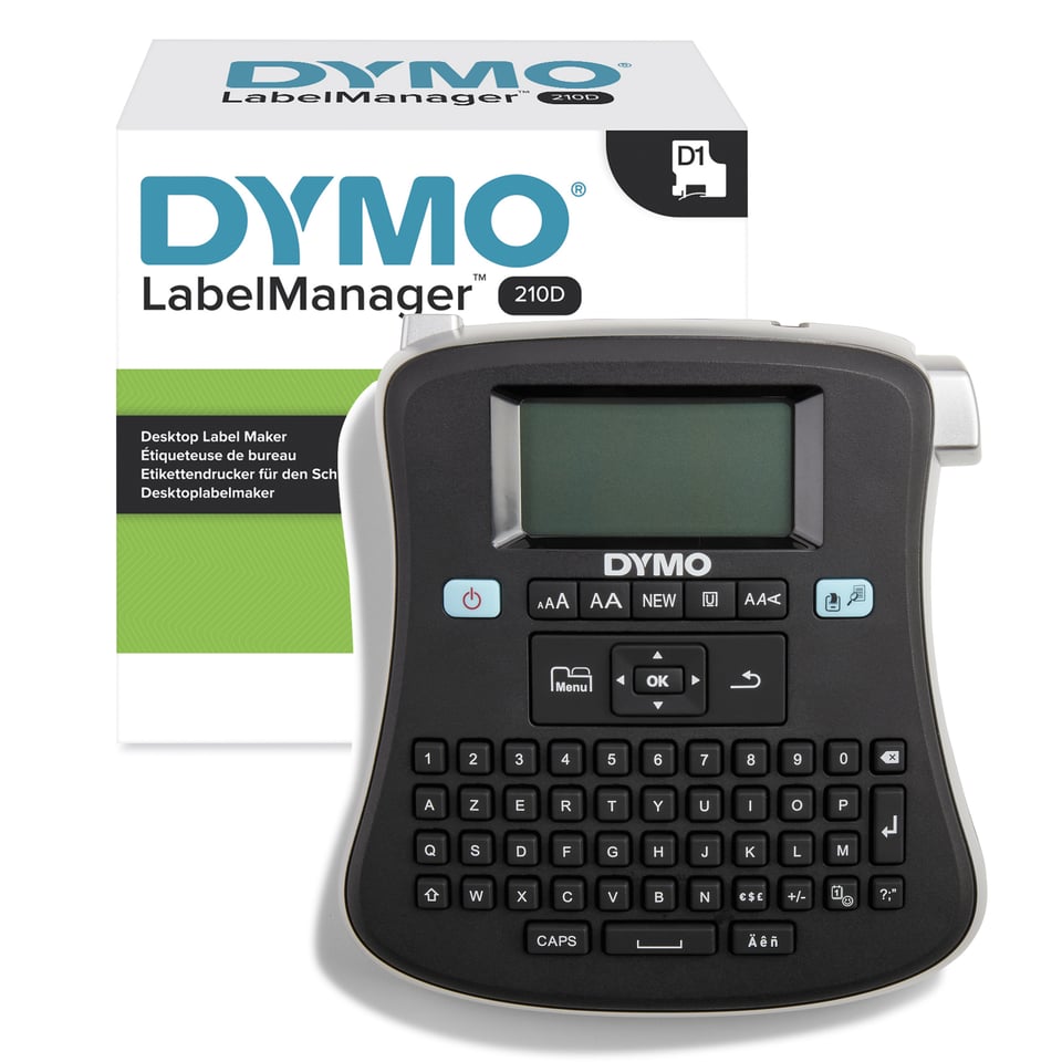 DYMO LabelManager 210D+-labelmaker | Desktoplabelprinter | Draagbare labelmaker met AZERTY-toetsenbord | Groot scherm en toetsen voor snelle toegang | Voor kantoor- en thuisgebruik
