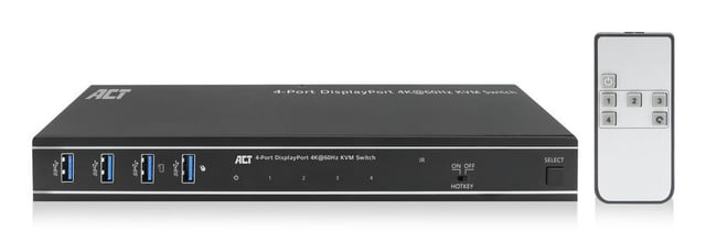 ACT 4-Poorts DisplayPort 4K@60Hz KVM Switch