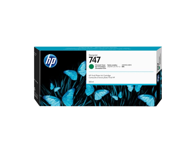 HP 747 chromatisch groene DesignJet inktcartridge, 300 ml