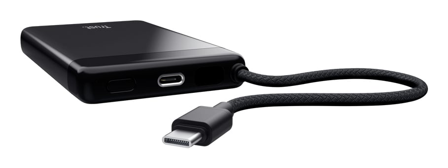 Trust Fiera Powerbank 10.000 mAh - Powerbank – Vaste kabel - USB-C opladen – 10.000 mAh – Zwart