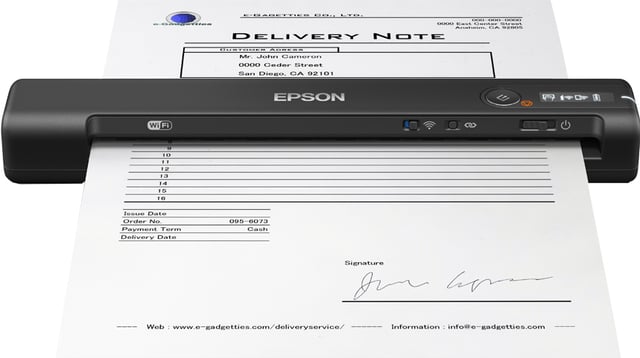 Epson WorkForce ES-60W, snelle draadloze mobiele A4-scanner met Wi-Fi-connectiviteit, ScanSmart-technologie en LCD-scherm