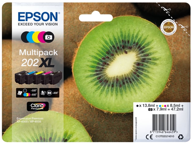 Epson Kiwi Multipack 5-colours inktcartridge Zwart, Foto zwart, Cyaan