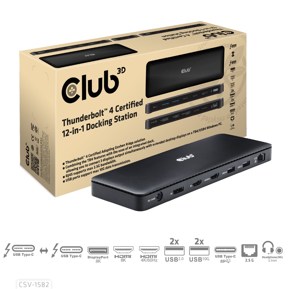 CLUB3D Thunderbolt™ 4 Certified 12-in-1
