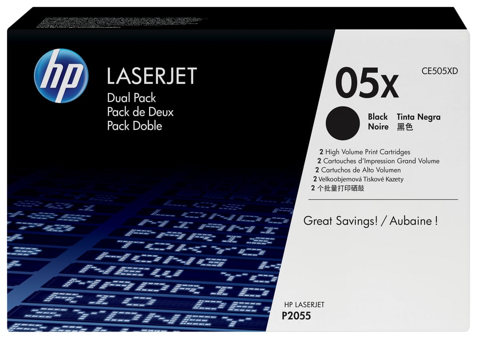 HP 05X originele high-capacity zwarte LaserJet tonercartridge, 2-pack