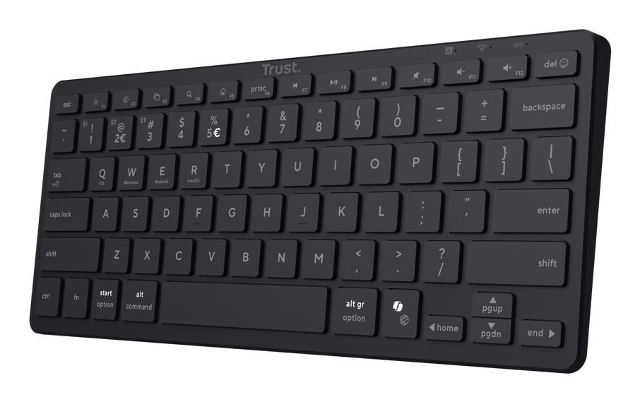 Trust Nado II toetsenbord Thuis/Werk USB + Bluetooth QWERTY Amerikaans Engels Zwart