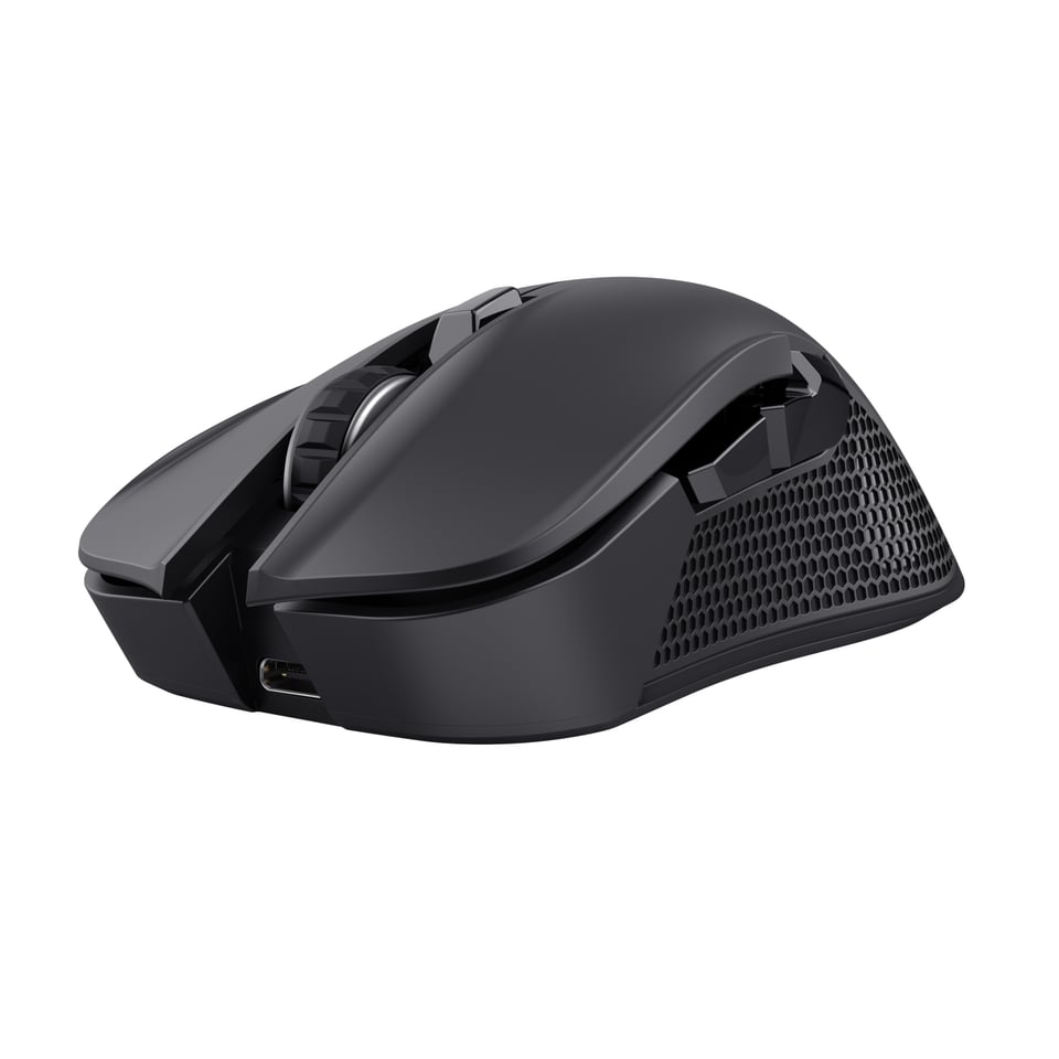 Trust GXT 931 Ybar Draadloze Multi-Device Gaming Muis – Bluetooth, 2,4 GHz, 7200 DPI, RGB, Zwart