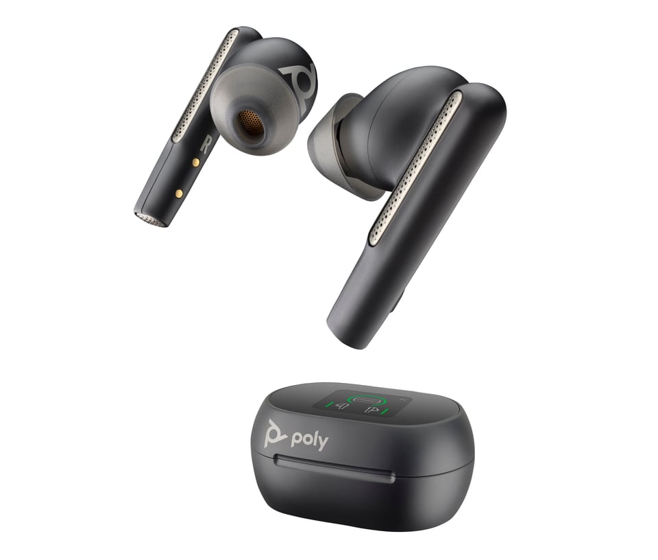 HP Poly Voyager Free 60+ UC Carbon Black Earbuds + BT700 USB-C-adapter + oplaadcase met touchscreen
