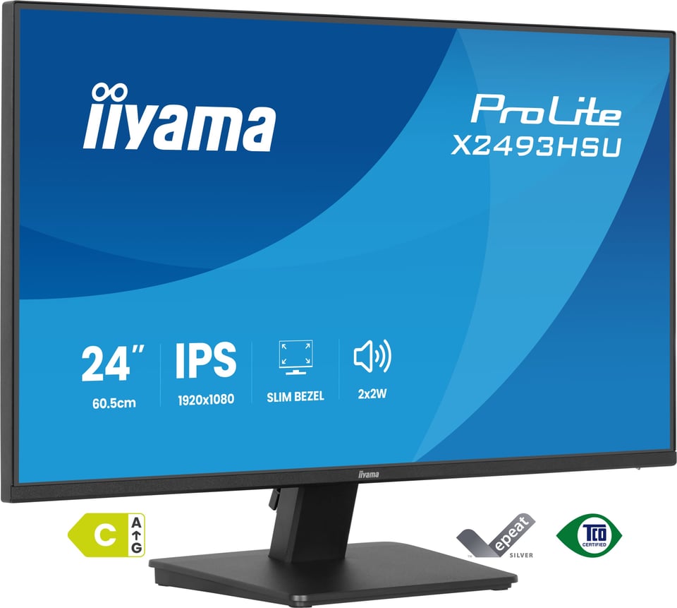 iiyama ProLite X2493HSU-B1 computer monitor 60,5 cm (23.8") 1920 x 1080 Pixels Full HD LED Zwart