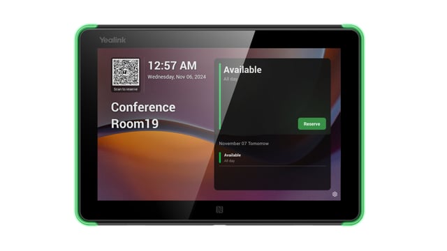 Yealink Room Panel E2 20,3 cm (8") 1280 x 800 Pixels LCD 802.11a, 802.11b, 802.11g, Wi-Fi 5 (802.11ac) Zwart Bluetooth