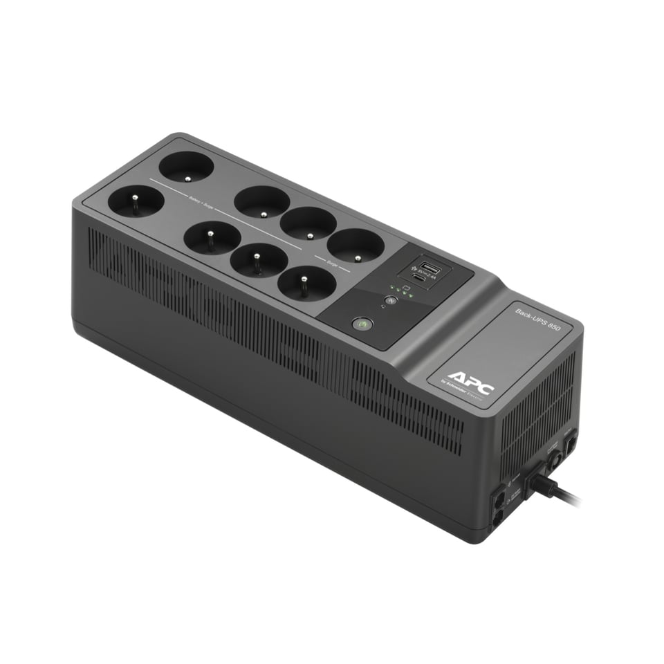 APC Back-UPS BE850G2-FR - Noodstroomvoeding 8x penaarde(België), 850VA, 2 USB opladers, 1 USB datapoort
