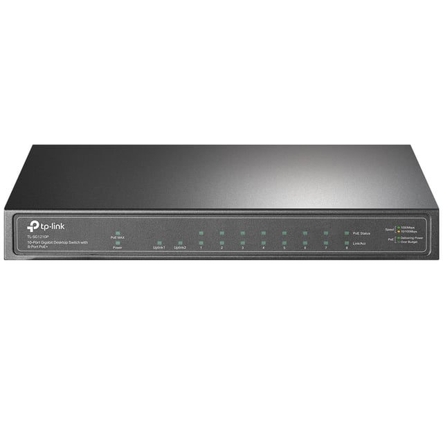 TP-Link TL-SG1210P netwerk-switch Unmanaged Gigabit Ethernet (10/100/1000) Power over Ethernet (PoE) Grijs