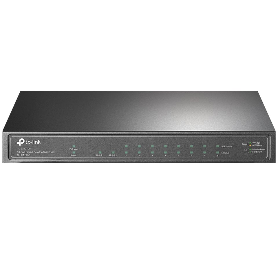 TP-Link TL-SG1210P netwerk-switch Unmanaged Gigabit Ethernet (10/100/1000) Power over Ethernet (PoE) Grijs