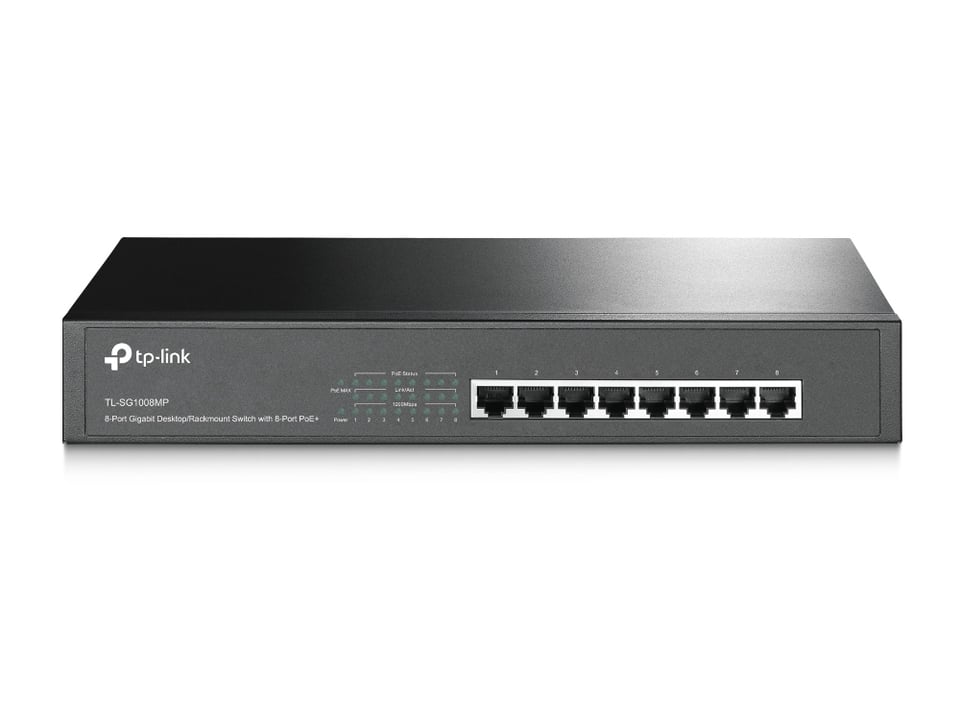 TP-Link TL-SG1008MP netwerk-switch Unmanaged Gigabit Ethernet (10/100/1000) Power over Ethernet (PoE) Zwart