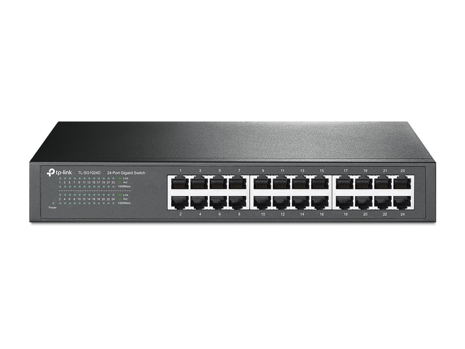 TP-Link TL-SG1024D netwerk-switch Unmanaged Gigabit Ethernet (10/100/1000) Grijs