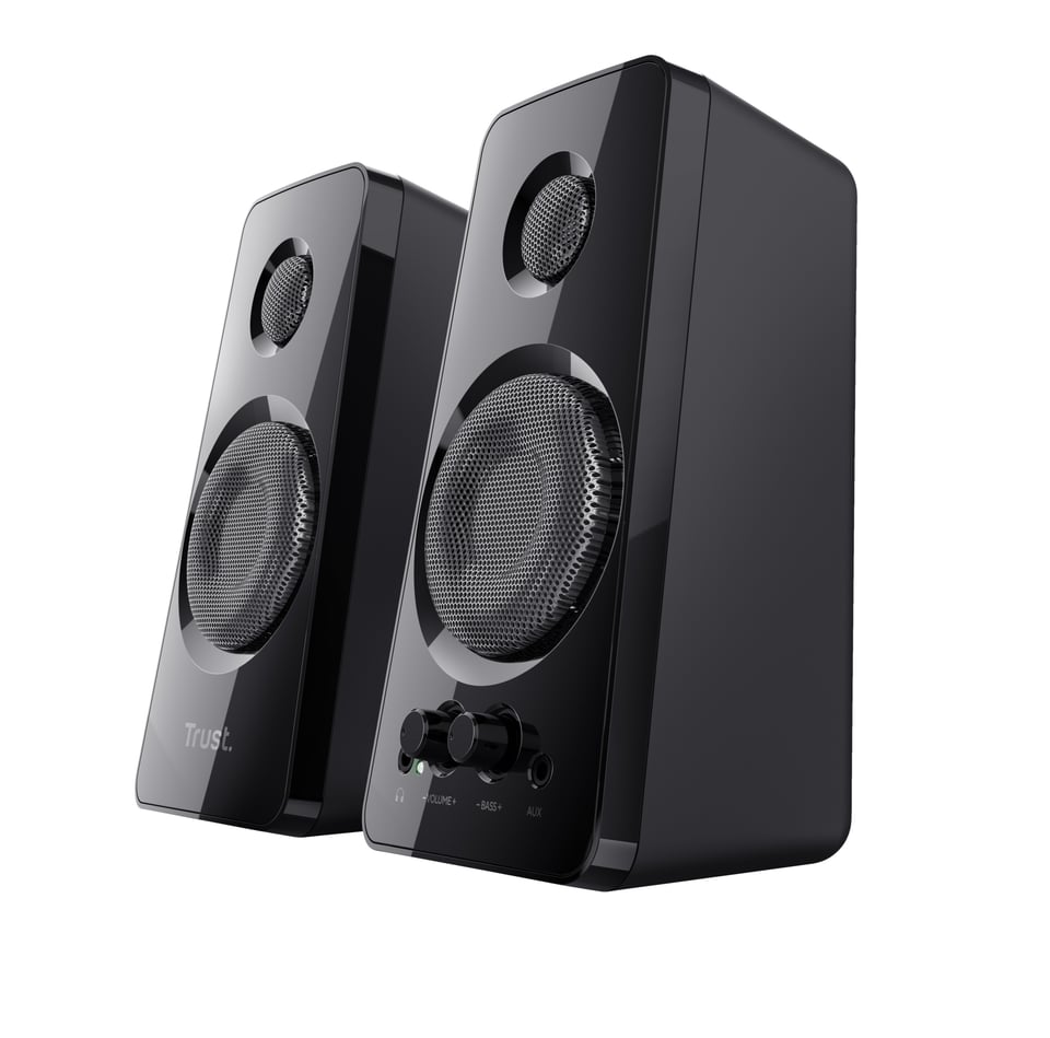 Trust Tytan 2.0 Speaker Set - luidsprekerset – 2.0 speakers – bedrade pc‑audio – stijlvol geluid – zwart