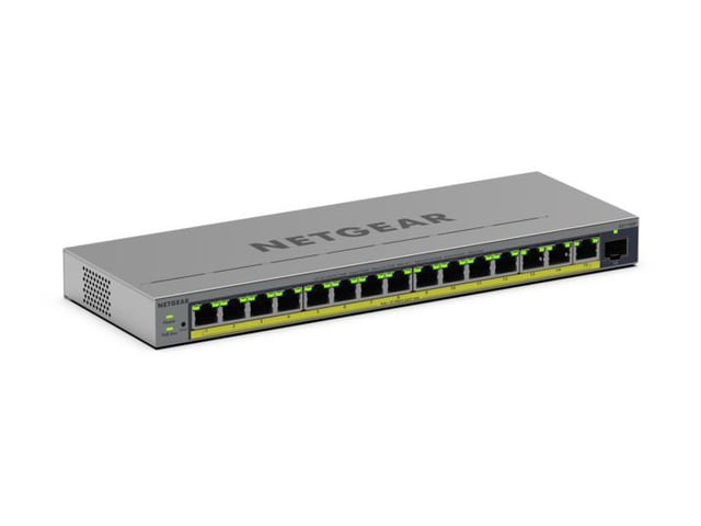 NETGEAR GS116EP Managed L2/L3 Gigabit Ethernet (10/100/1000) Power over Ethernet (PoE) Grijs