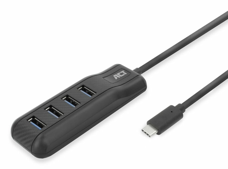 ACT AC6420 interface hub USB 3.2 Gen 1 (3.1 Gen 1) Type-C 5000 Mbit/s Zwart