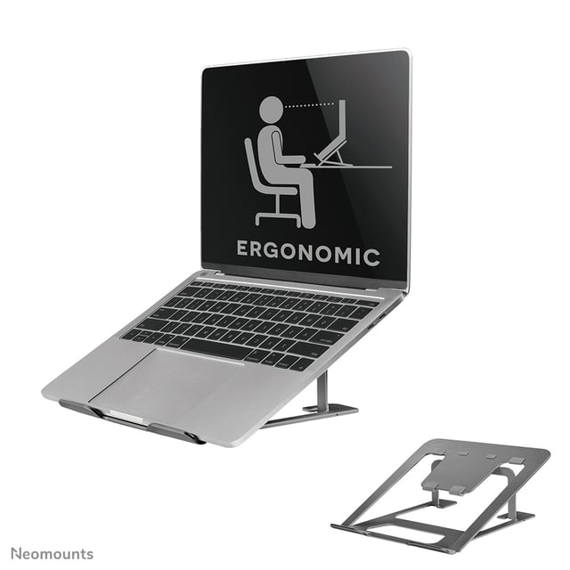 Neomounts NSLS085GREY Laptopstandaard 10-17" - opvouwbaar - compact - universeel