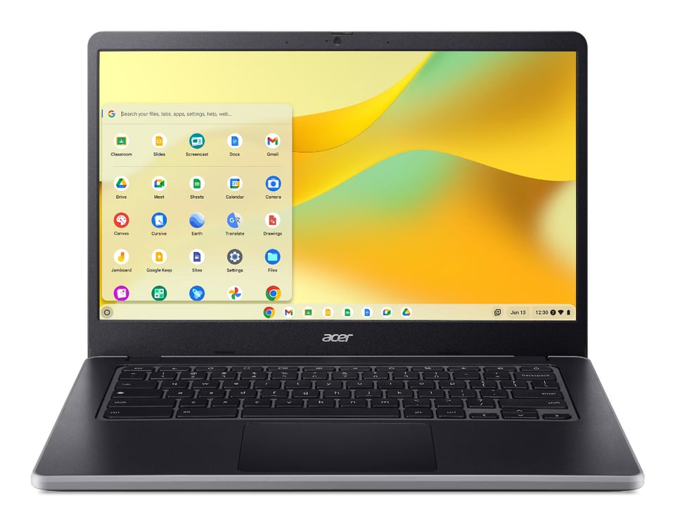 Acer Chromebook 314 C936T-TCO-C476 Intel® N N100 35,6 cm (14") Touchscreen Full HD 8 GB LPDDR5-SDRAM 64 GB eMMC Wi-Fi 6E (802.11ax) ChromeOS Zwart QWERTY Nederlands