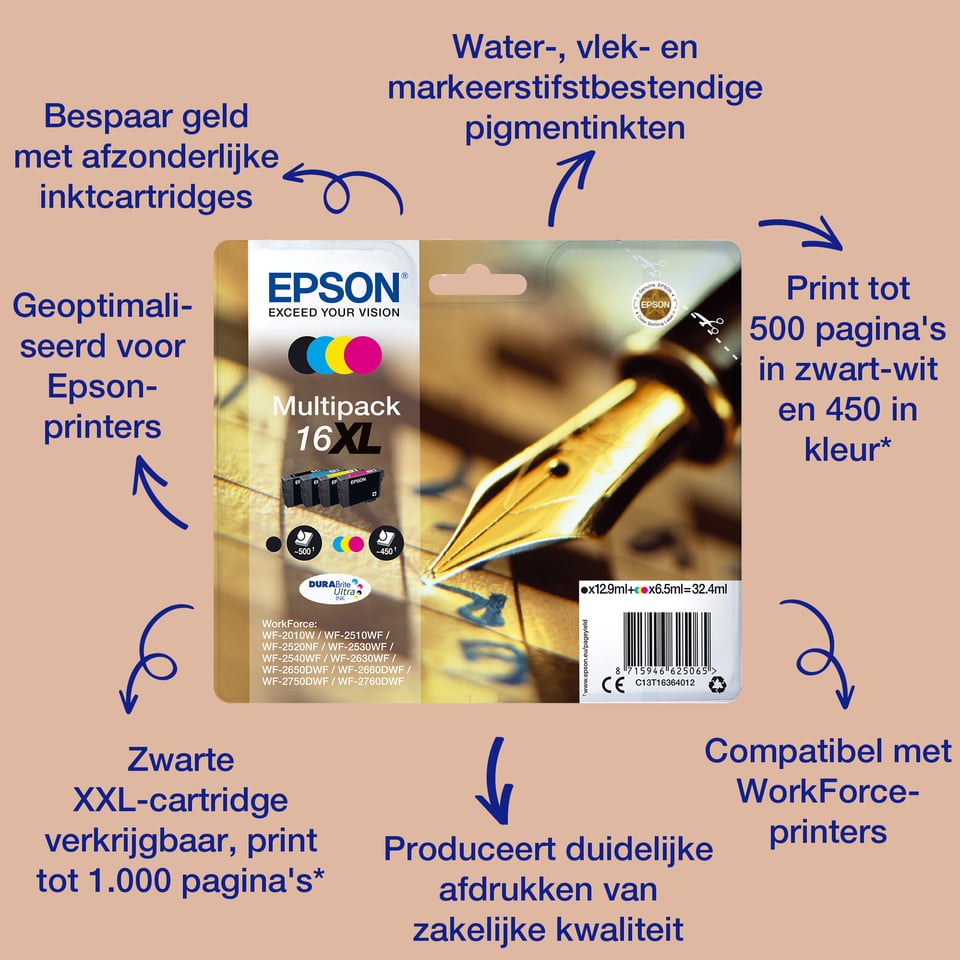 Epson Pen and crossword Singlepack Yellow 16 DURABrite Ultra Ink